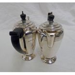 PAIR OF SILVER WATER AND COFFEE JUGS,