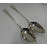 PAIR OF SILVER SERVING SPOONS ,