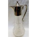 CLARET JUG WITH SILVER PLATED MOUNTS