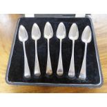 CASED SET OF 6 SILVER GRAPEFRUIT SPOONS