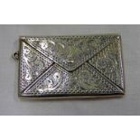 SILVER STAMP CASE IN THE SHAPE OF AN ENVELOPE