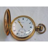 GOLD PLATED HUNTER POCKET WATCH MARKED THE ANGUS Condition Report: Not currently