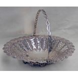 SILVER SWING HANDLED BASKET WITH PIERCED DECORATION LONDON 1889 Condition Report: