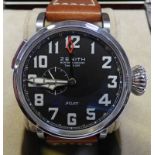 A ZENITH PILOT MONTRE D'AERONEF TYPE 20 GMT WRISTWATCH,