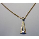 9CT GOLD DIAMOND SET PENDANT ON 9CT GOLD CHAIN 6.