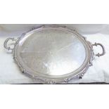 LARGE OVAL SILVER PLATED TRAY