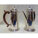 PAIR OF SILVER COFFEE AND WATER JUGS, LONDON 1921,