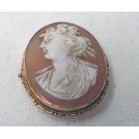 OVAL CAMEO PENDANT IN MOUNT MARKED 9CT