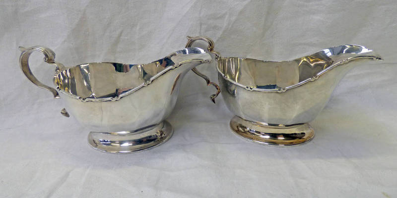 2 SILVER SAUCE BOATS,