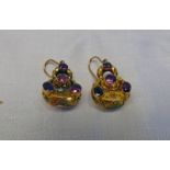 PAIR OF 19TH CENTURY AMETHYST SET EARRINGS Condition Report: Bit of wear to rear,
