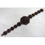 LATE 19TH CENTURY GARNET SET BRACELET 16.