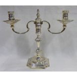 SILVER 2-BRANCH CANDELABRA,