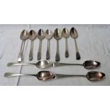 11 SILVER DESSERT SPOONS 11 OZS