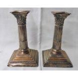 PAIR OF SILVER CANDLESTICKS,
