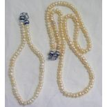 SINGLE STAND CULTURED PEARL NECKLACE AND BRACELET