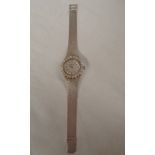 LADY'S WRISTWATCH BY MATHEY - TISSOT, THE CASE & BRACELET MARKED 18K & 750,