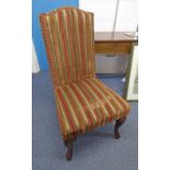 SET OF 10 MAHOGANY SIDE CHAIRS WITH STRIPED UPHOLSTERY