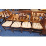 SET OF 4 LATE 19TH CENTURY INLAID MAHOGANY PARLOUR CHAIRS