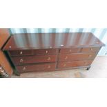 STAG MAHOGANY LOW CHEST OF 4 SHORT & 4 LONG DRAWERS