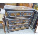 19TH CENTURY STYLE OAK 3 DRAWER CHEST 72 CM TALL