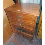 EARLY 20TH CENTURY MAHOGANY CHEST OF 4 DRAWERS ON BRACKET SUPPORTS