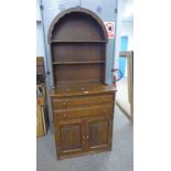 OAK KITCHEN DRESSER WITH PLATE RACK BACK OVER 2 DRAWERS AND 2 PANEL DOORS Condition