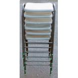 6 METAL AND PLASTIC STACKING STOOLS
