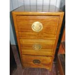 ORIENTAL HARDWOOD CHEST OF 3 DRAWERS