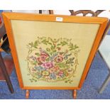 20TH CENTURY TAPESTRY FLIP TOP FIRESCREEN/SUPPER TABLE