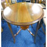 LATE 19TH INLAID MAHOGANY CIRCULAR OCCASIONAL TABLE