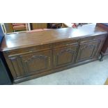 LATE 20TH CENTURY OAK SIDEBOARD WITH 3 DRAWERS & 3 PANEL DOORS