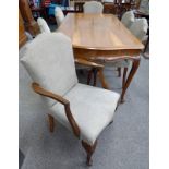 SET OF 6 20TH CENTURY DINING CHAIRS WITH PADDED SETS & BACKS ON CABRIOLE SUPPORTS INCL 2
