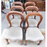SET OF 6 19TH CENTURY MAHOGANY DINING CHAIRS ON TURNED SUPPORTS