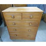 19TH CENTURY CHEST OF 2 SHORT OVER 3 LONG DRAWERS ON PLINTH BASE