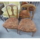 PAIR OF LATE 19TH CENTURY MAHOGANY SIDE CHAIRS ON TURNED SUPPORTS Condition Report: