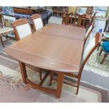21ST CENTURY EXTENDING DINING TABLE WITH ROUNDED ENDS & 4 CHAIRS