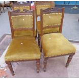 SET OF 4 LATE 19TH CENTURY OAK CHAIRS WITH CARVED DECORATION