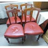 SET OF 4 19TH CENTURY MAHOGANY DINING CHAIRS ON TURNED SUPPORTS