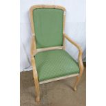 20TH CENTURY CONTINENTAL ARMCHAIR ON SHAPED SUPPORTS Condition Report: Frame has