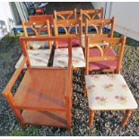 SET OF 6 PINE DINING CHAIRS,