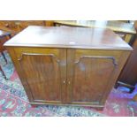 19TH CENTURY MAHOGANY CABINET WITH TWO PANEL DOORS AND BRACKET SUPPORTS