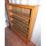 LATE 19TH CENTURY OAK OPEN BOOKCASE WITH DRAWER TO BASE