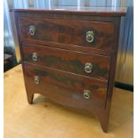 19TH CENTURY MAHOGANY TABLE TOP CHEST OF 2 DRAWERS