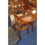 EARLY 20TH CENTURY RISE & FALL HIGH CHAIR