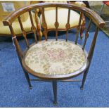 EARLY 20TH CENTURY MAHOGANY CHAIR WITH BOX WOOD INLAY