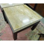 21ST CENTURY ITALIAN MARBLE TOPPED SQUARE LAMP TABLE