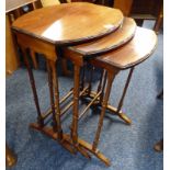 EARLY 20TH CENTURY MAHOGANY NEST OF 3 TABLES