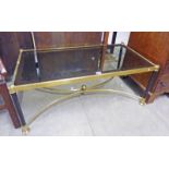 21ST CENTURY GILT METAL AND GLASS COFFEE TABLE