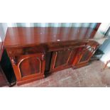 19TH CENTURY MAHOGANY SIDEBOARD WITH 3 DRAWERS & 3 PANEL DOORS