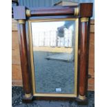 19TH CENTURY ROSEWOOD FRAMED MIRROR WITH GILT DECORATION